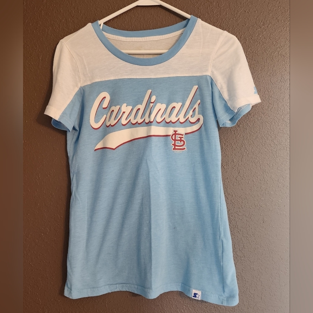 Womens St. Louis Cardinals T-Shirt Medium Baby Blue